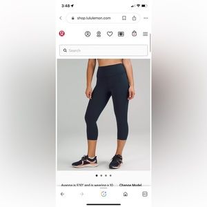 Navy blue Lululemon capris wonder under leggings